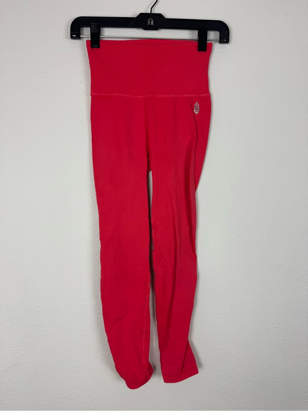 Free People Movement Red Pink High Waisted Full Length Cutout Leggings Workout